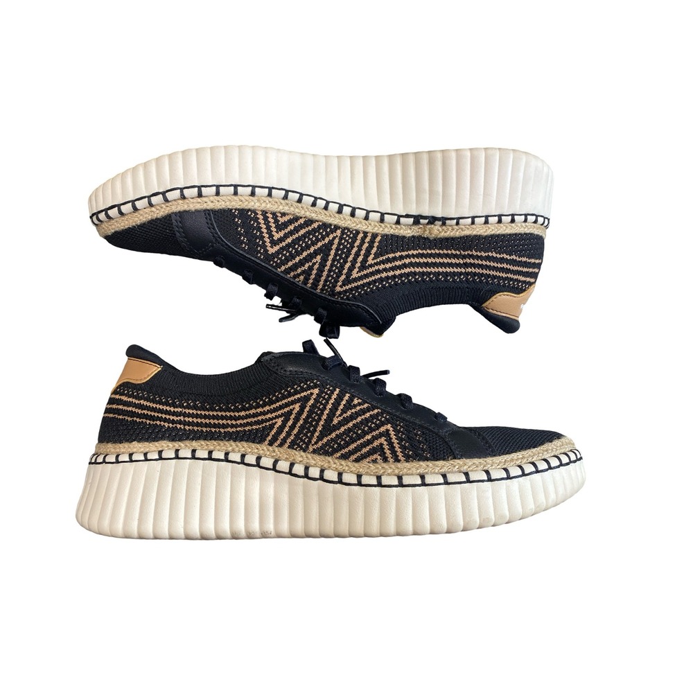 Skechers Women Black Rose Gold Espadrille Platform Sneaker 160716 Memory Foam 9